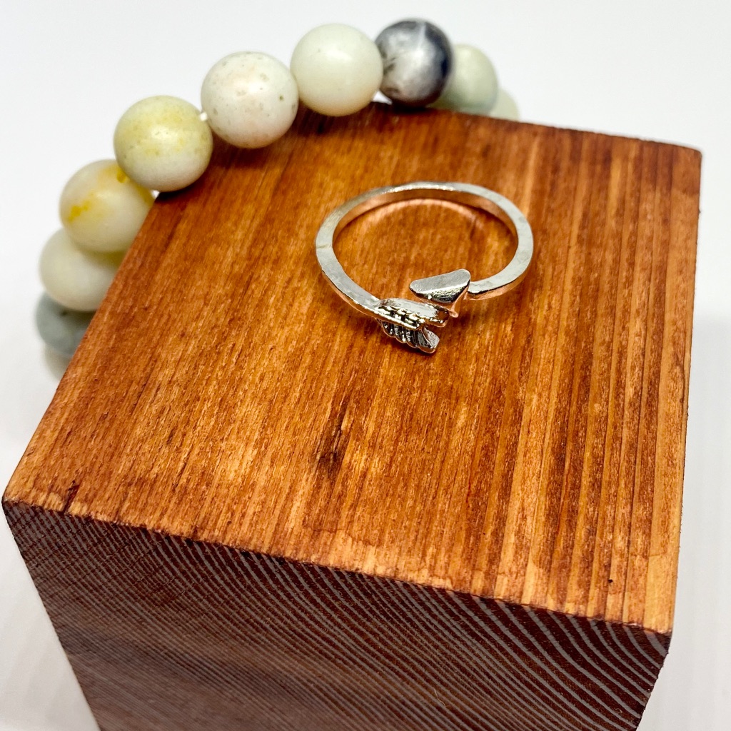 Silver Adjustable Arrow Ring